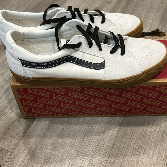 New Men’s sneakers VANS SK8-LOW SHOES - GUM BLANC DE BLANC White/Black Size 13 - Picture 5 of 7